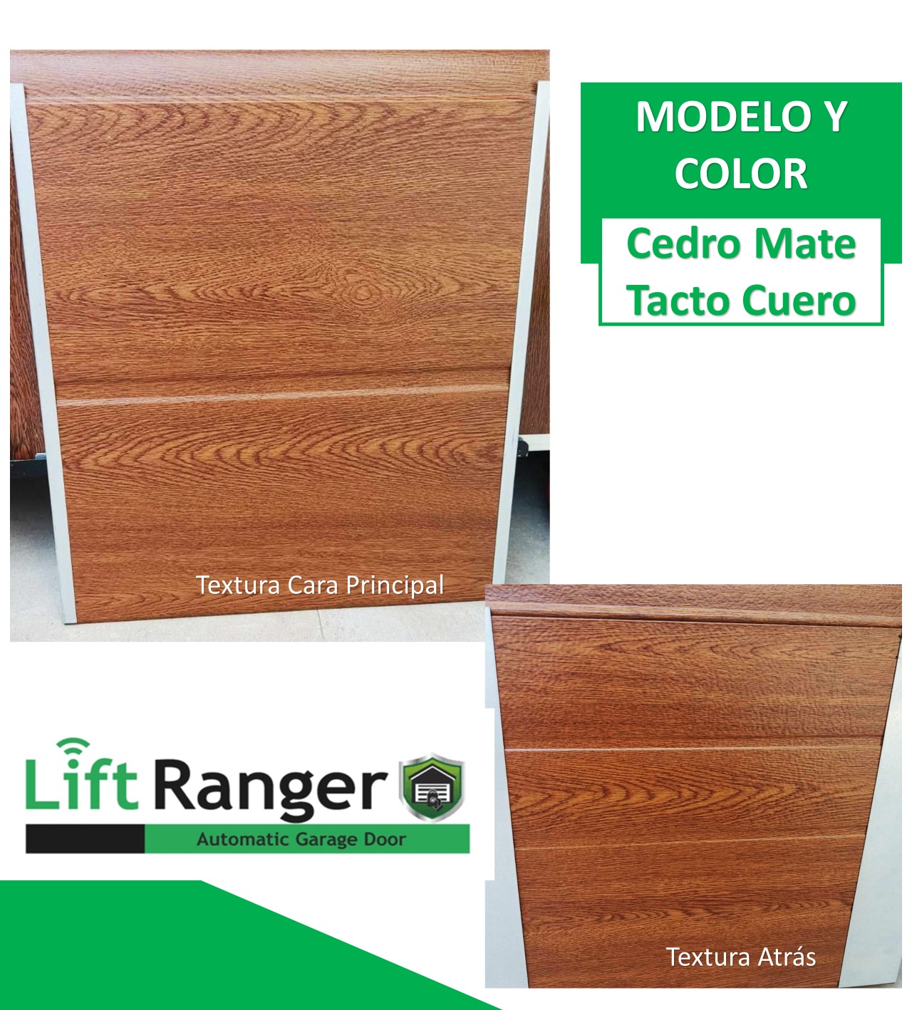 Puertas Garage Cedro Mate Tacto Cuero Perú Liftranger