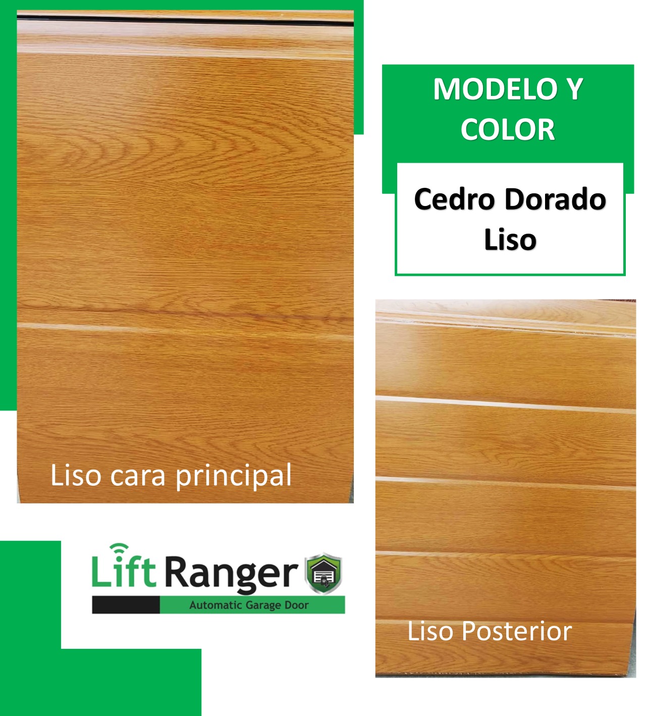 Puertas Garage Cedro Dorado Liso Perú Liftranger