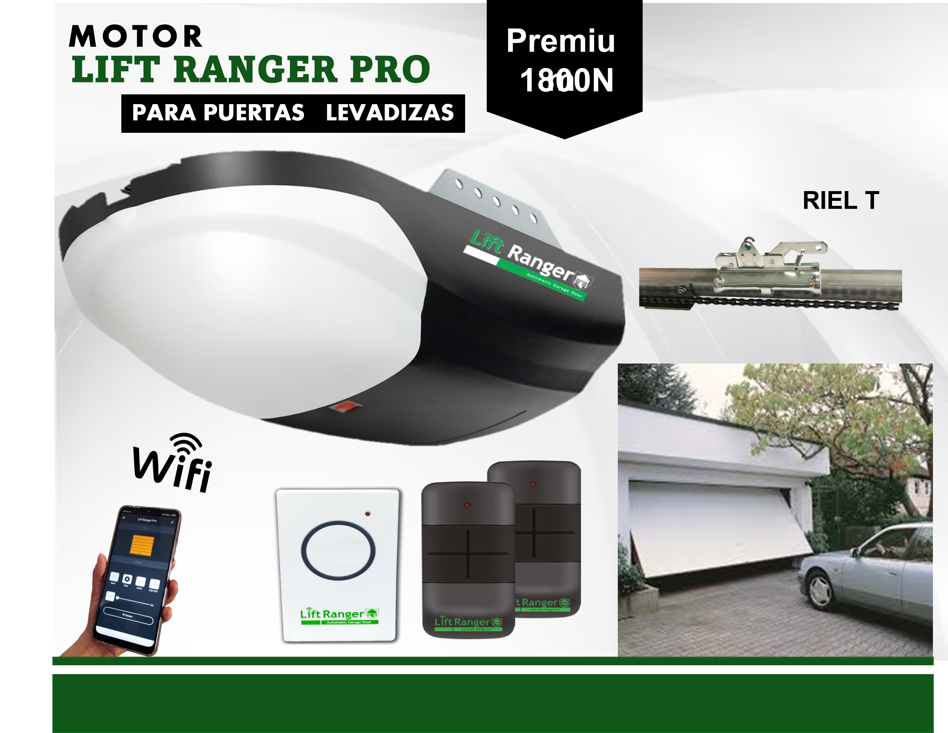 Motor LiftRanger 1800N Levadizo Wi-Fi Perú Liftranger