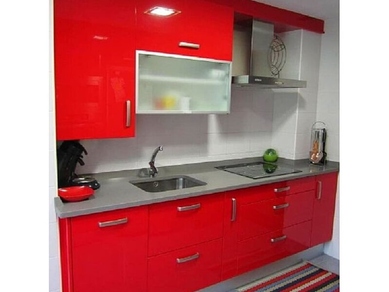 cocina rojo alto brillo Lima