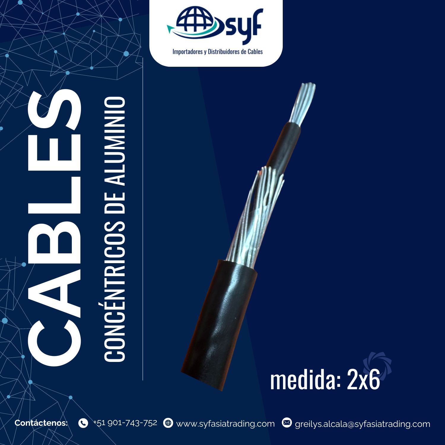 Cable concéntrico de aluminio