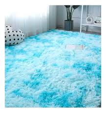 Alfombras celeste de peluche