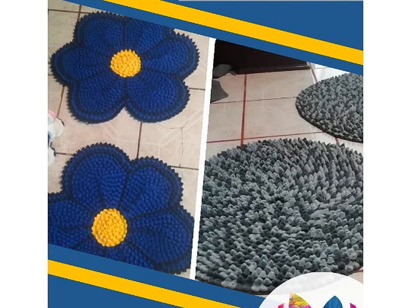 Alfombras Perú Alfombra Flores Azuladas Alfombras Artesanales Isa