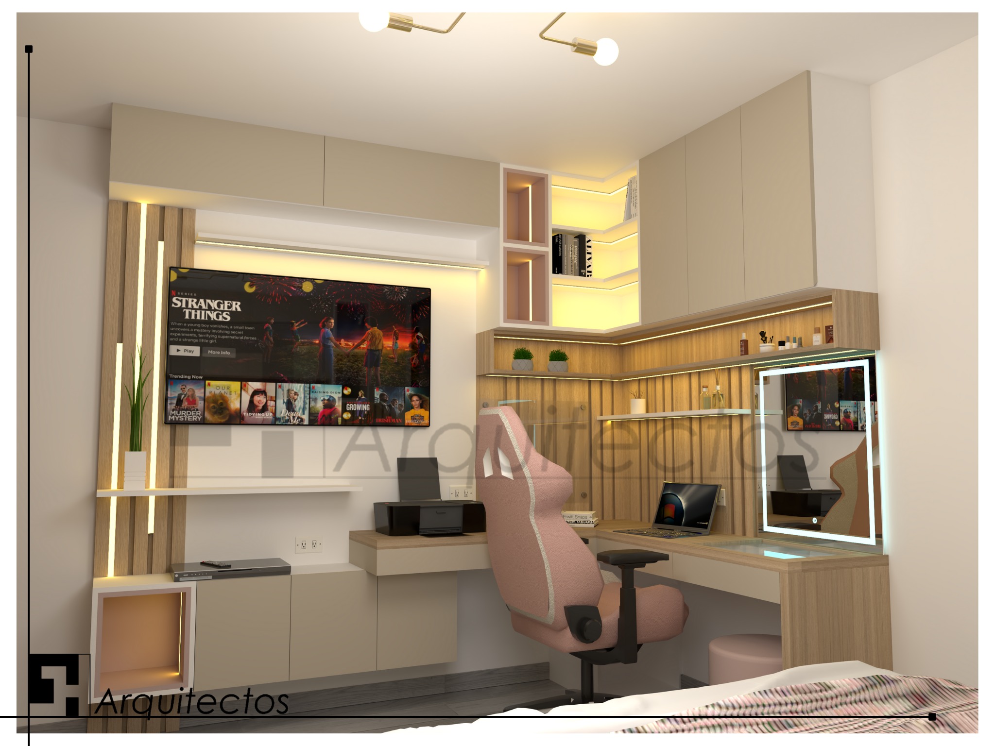 Diseño dormitorio femenino Perú