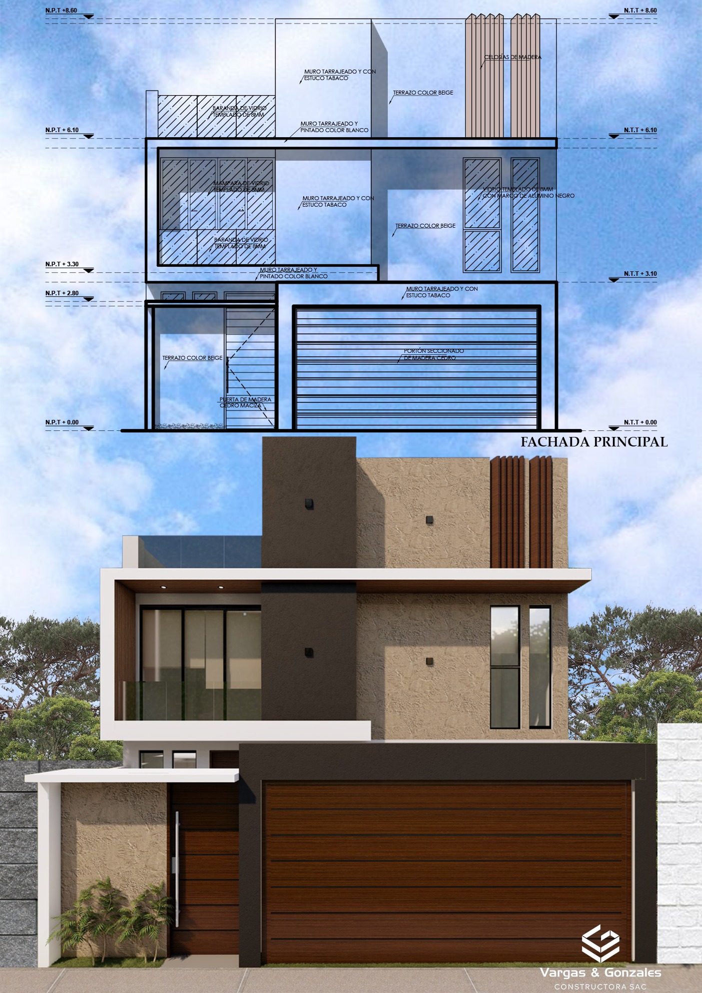 Diseño de casa modelo "Rocío"
