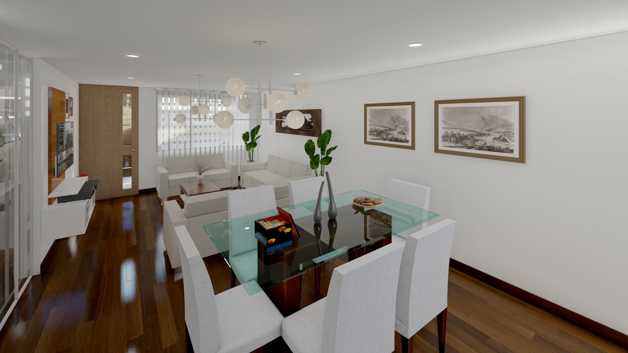 Acabado de interiores para sala-comedor