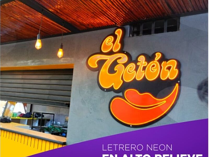 Letrero Neón en Alto Relieve