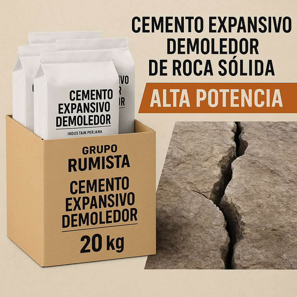 Cemento Expansivo Demoledor de Roca Sólida – Alta Potencia – El Más Efectivo del Mercado