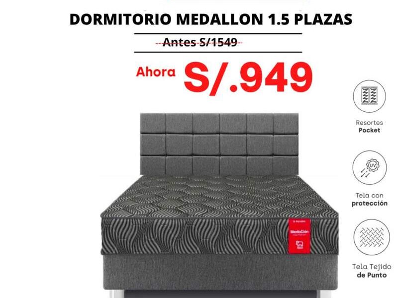 Colchón MEDALLON 1.5 PLAZAS Perú