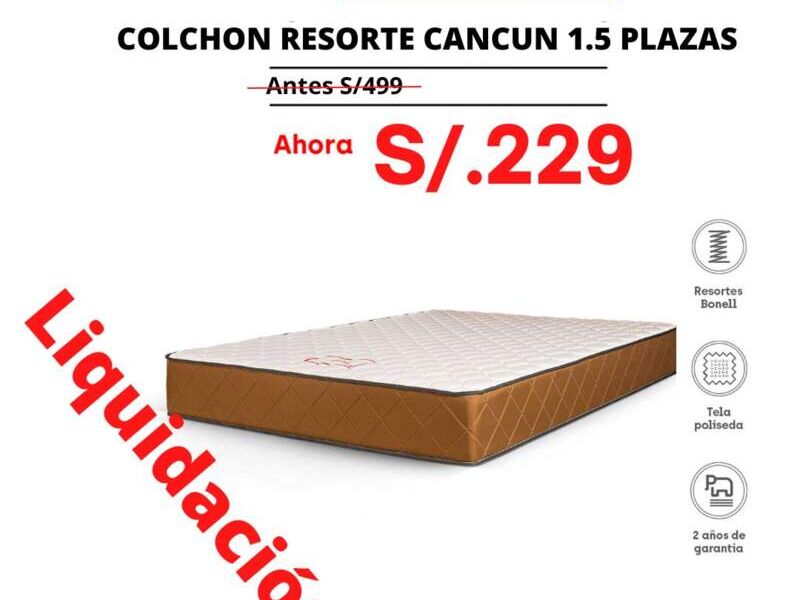 Colchón RESORTE CANCUN 1.5 PLAZAS Perú