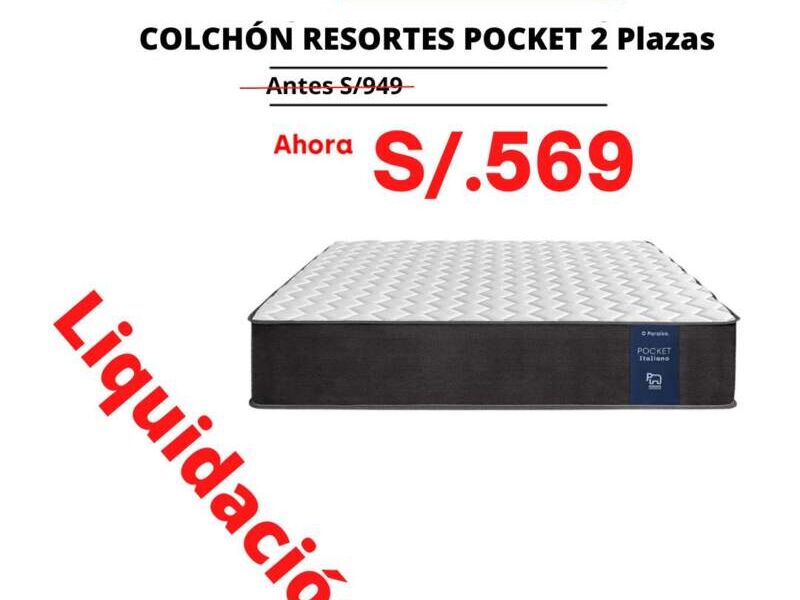 Colchón RESORTE POCKET 2 PLAZAS Perú