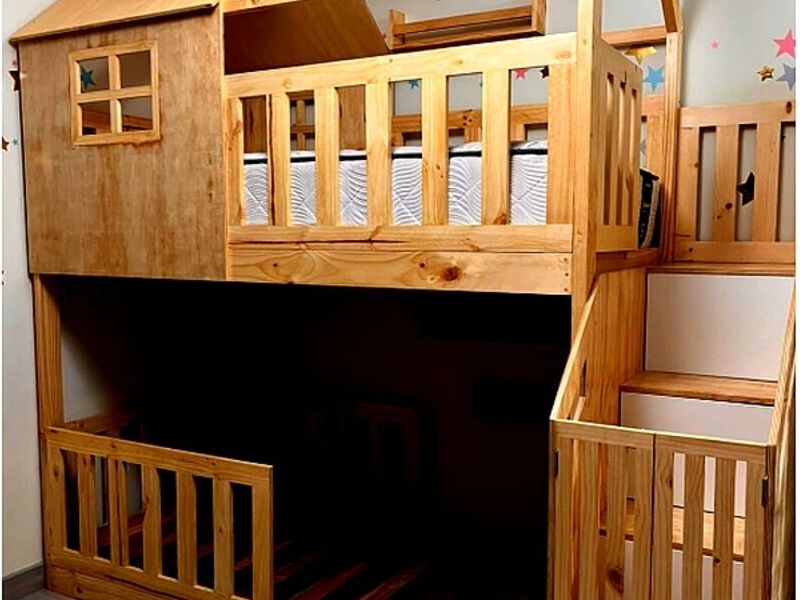 Cama litera infantil pino Perú