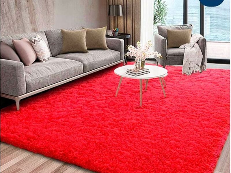 Alfombra peluche roja Perú