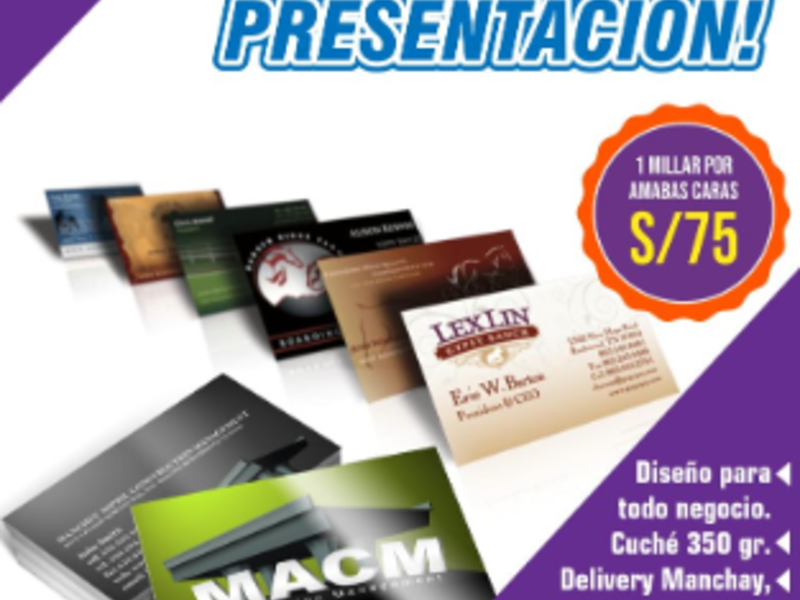 Tarjetas de presentación, Manchay Perú