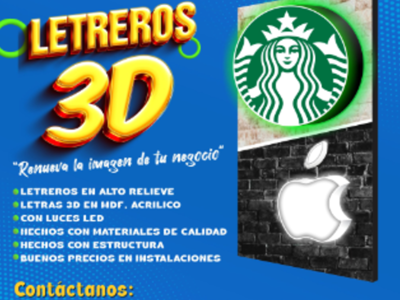 Letreros 3D, Arequipa Perú