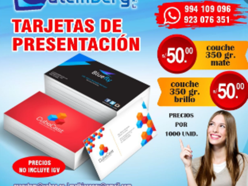 Tarjetas de presentación, Lima Perú