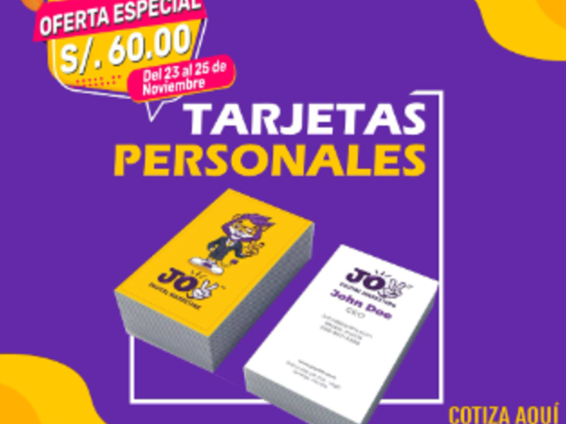 Tarjetas personales, Lima Perú