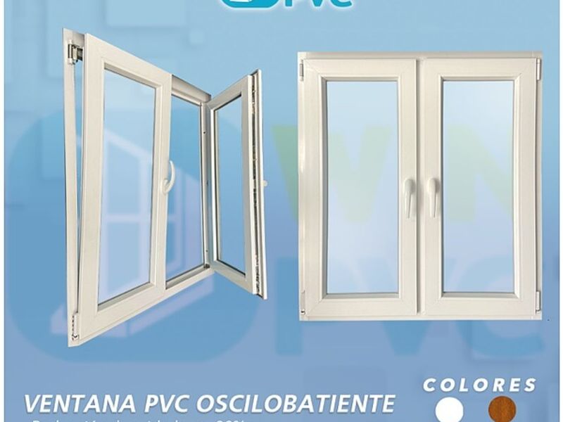 Ventana PVC oscilobatiente marrón San Borja