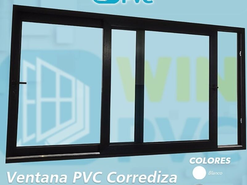 Ventana PVC Corrediza gris San Borja