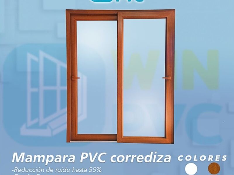Mampara PVC corrediza antracita San Borja