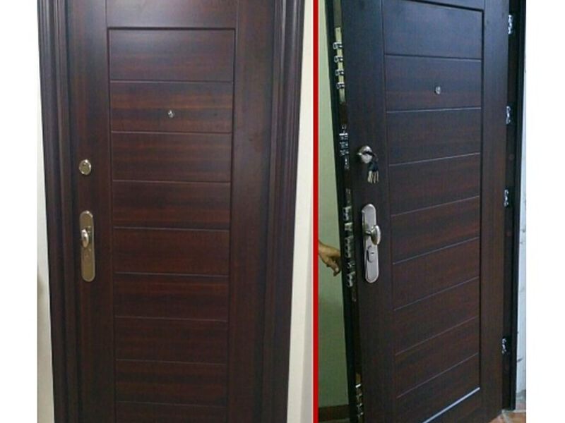 Puerta de seguridad modelo Thurú caoba Perú