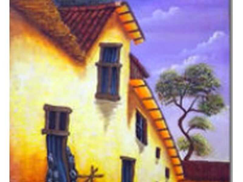 Cuadro Pintura Casas Perú