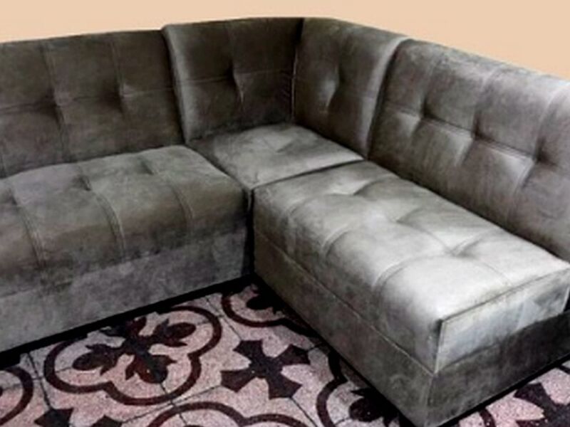 Sofa L Plateado Moderno Peru