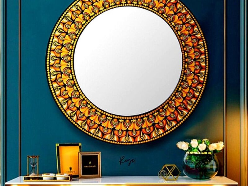 Espejo Decorativo Mándala Dorada Perú