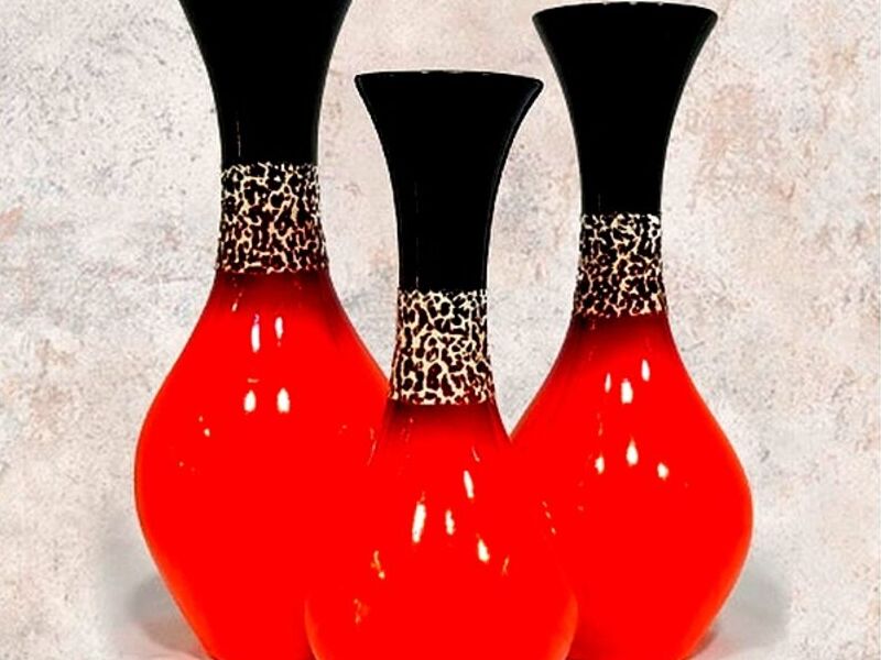 Trio Jarrones Ceramica Peru