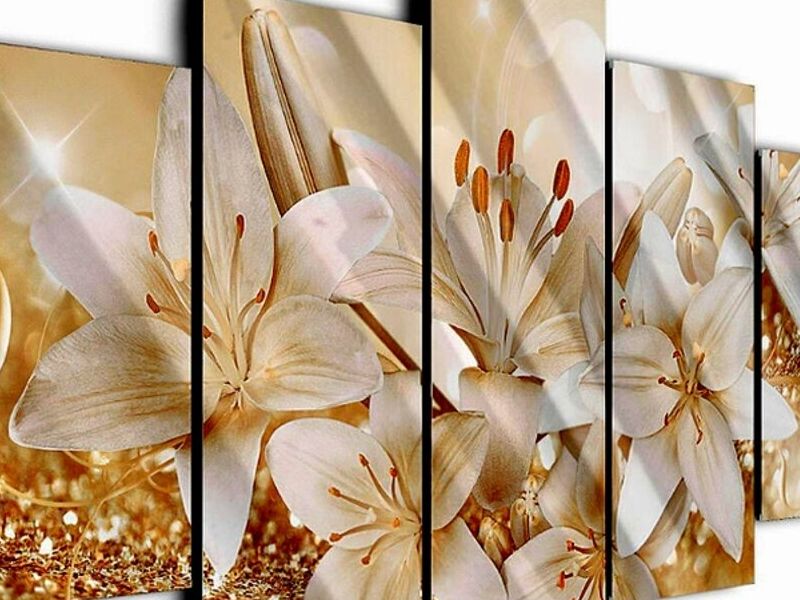 Cuadro decorativo Flores Doradas Peru