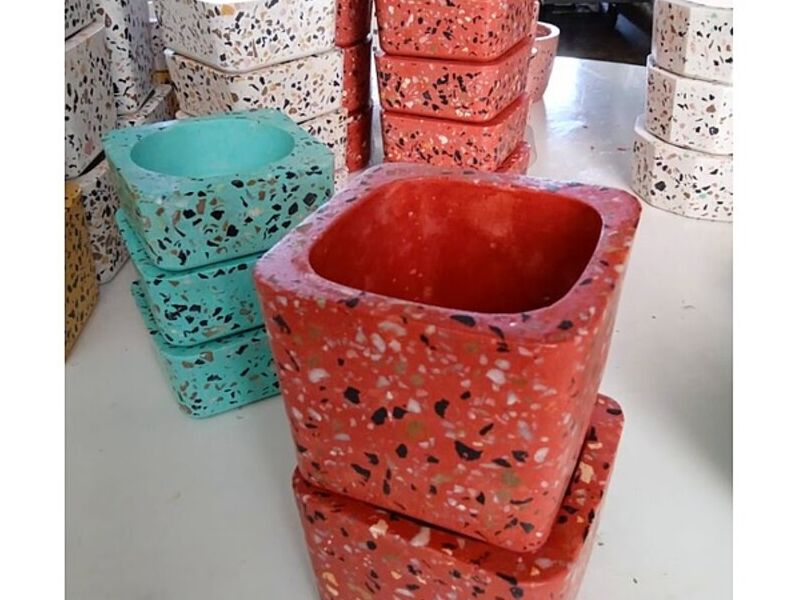 MACETA ESTILO TERRAZO TACNA