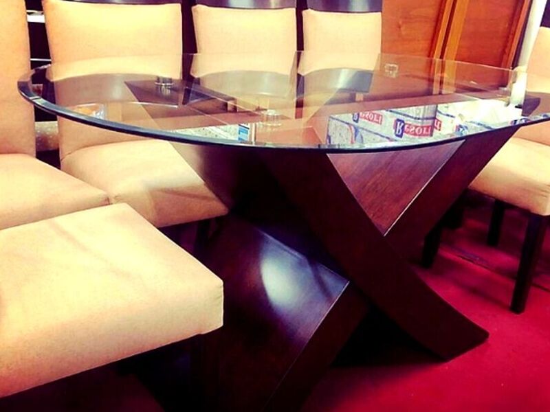 Comedor Base Ovalada Cristal Peru