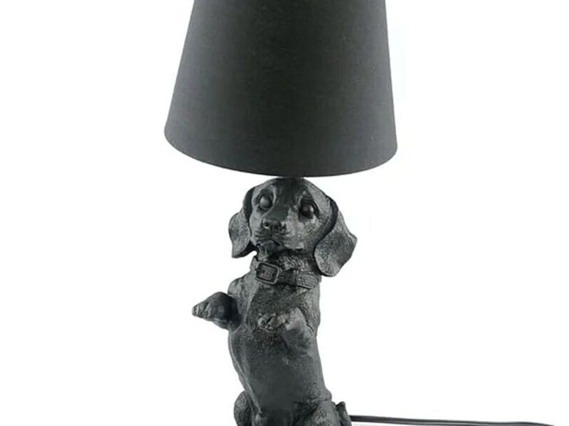 LAMPARA MESA DOG NEGRA PERU