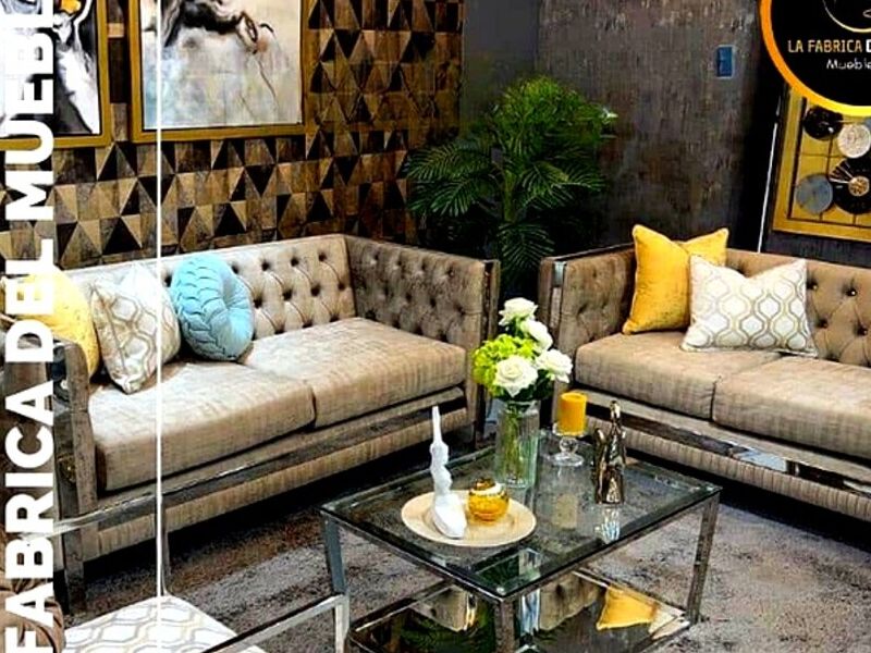 Juego Sofas Botonado Gris Peru