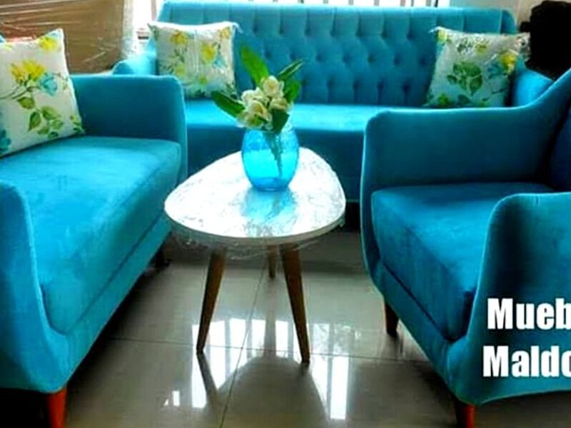 Juego Sofas Vintage Turqueza Peru