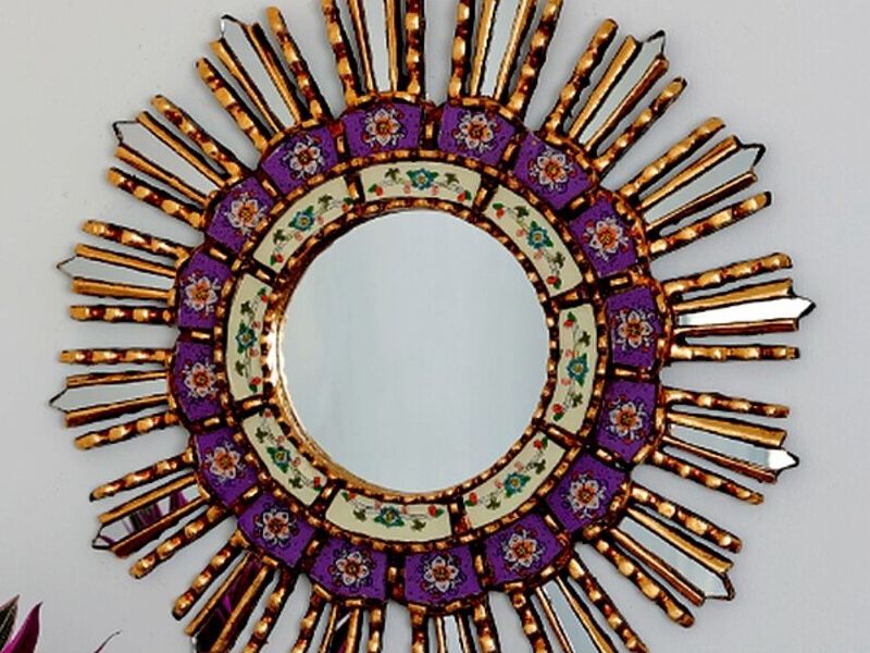 Espejos Cuzqueño Decorados Morados Peru