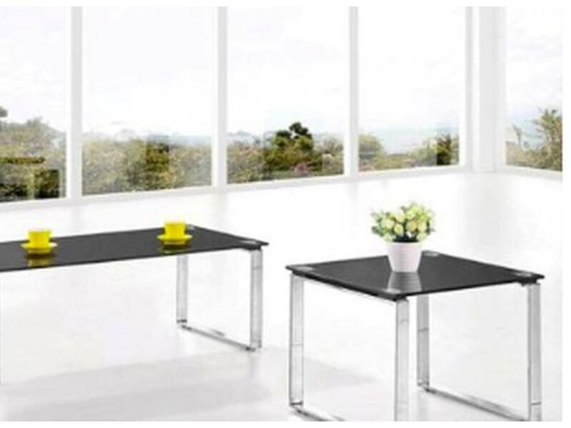 MESA DE CENTRO BASE CROMADA