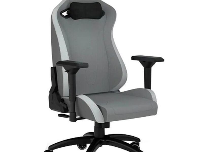 Silla Gamer Corsair TC200 Tela Gris/Blanco