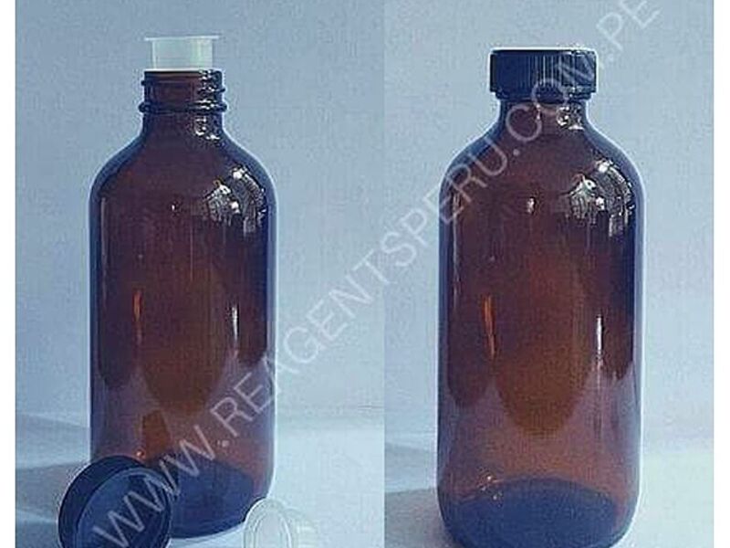 Frasco Vidrio Ambar con Tapa y Tapon
