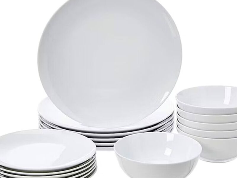 vajillas blancas set de 3 piezas