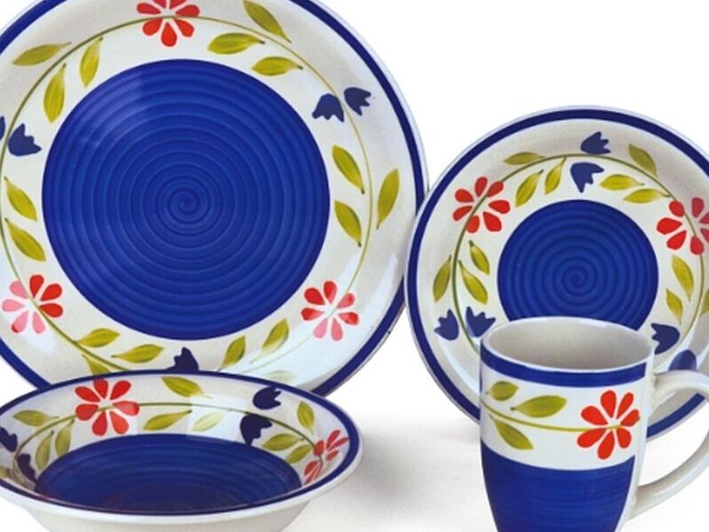 VAJILLA RIPLEY HOME FLORES 100% CERÁMICA 
