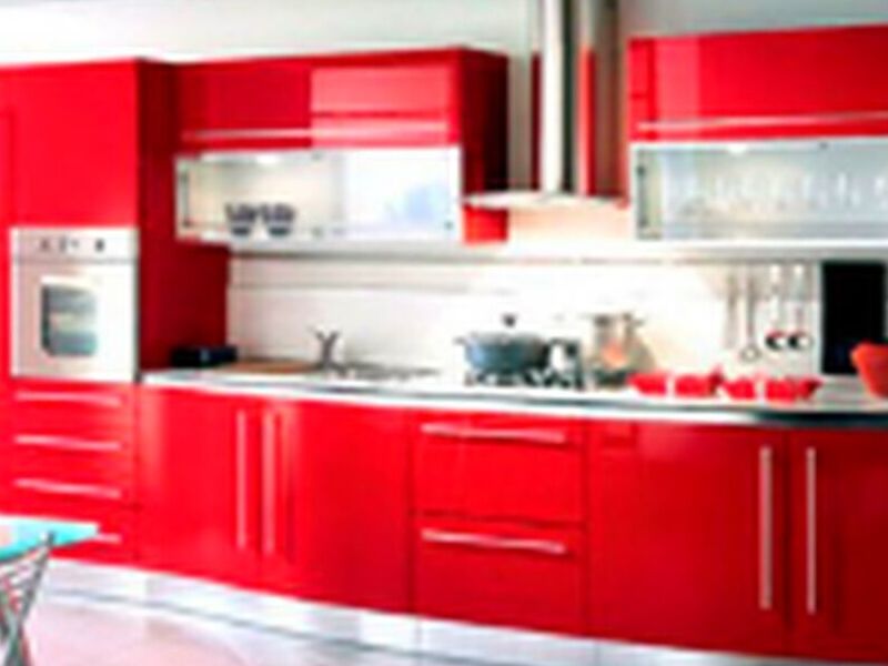 COCINA MODERNA ROJA