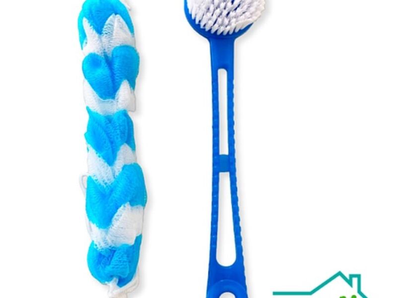  Cepillo de ducha + esponja para espalda