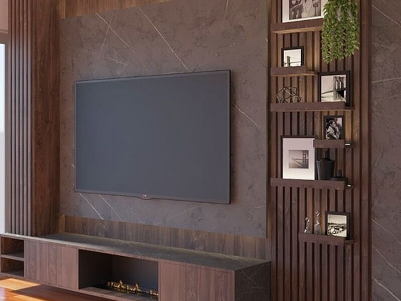 Mueble madera oscura TV Perú 