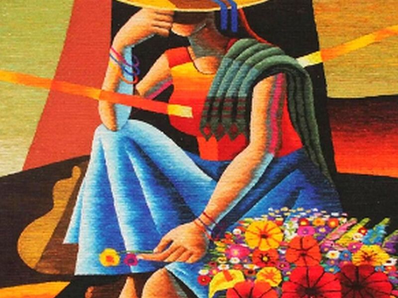 Tapiz Mujer de las flores  Perú